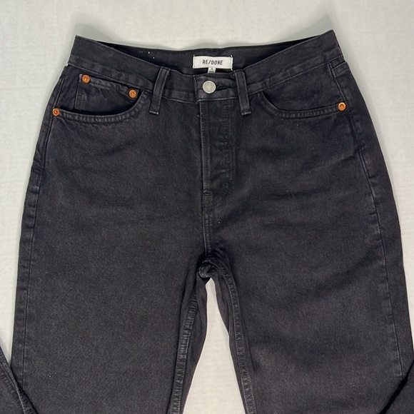 RE/DONE SKINNY BOOT BLACK RAW HEM JEANS 26 - Picture 3 of 16